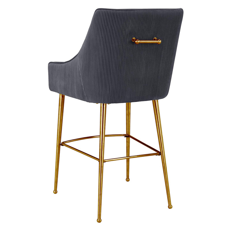 TOV Furniture Beatrix Pleated Velvet Bar Stool