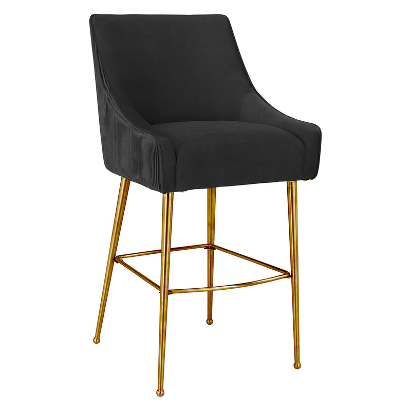 TOV Furniture Beatrix Pleated Velvet Bar Stool