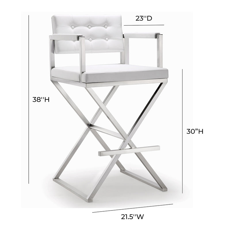 TOV Furniture Director Stainless Steel Bar Stool