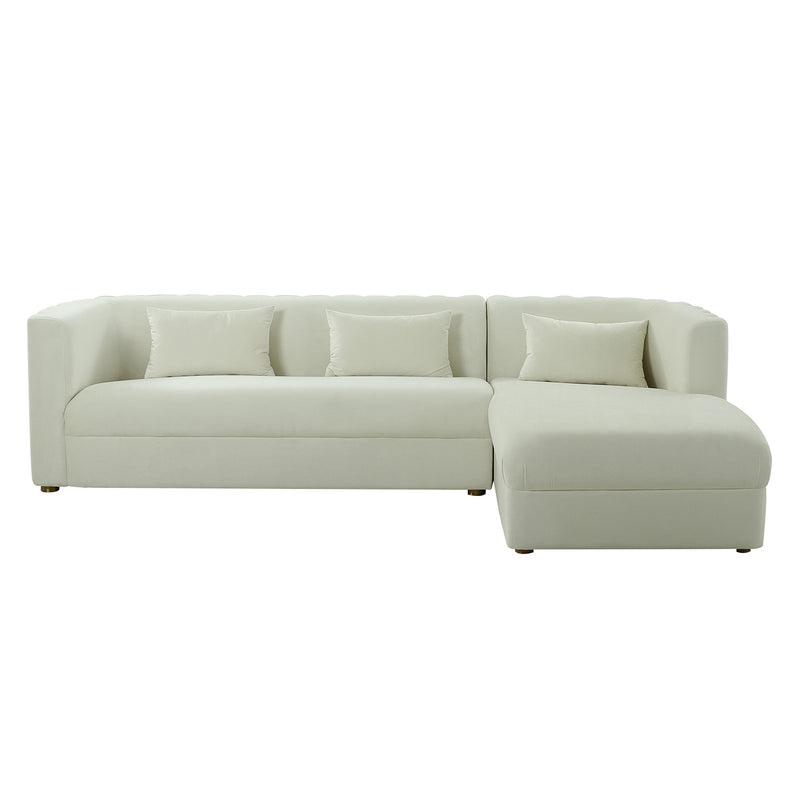 TOV Furniture Callie Velvet Right Arm Sectional Sofa