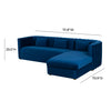 TOV Furniture Callie Velvet Right Arm Sectional Sofa