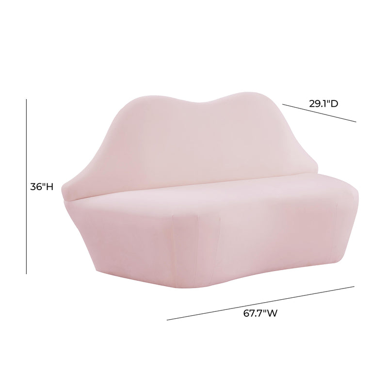 TOV Furniture Lips Velvet Settee