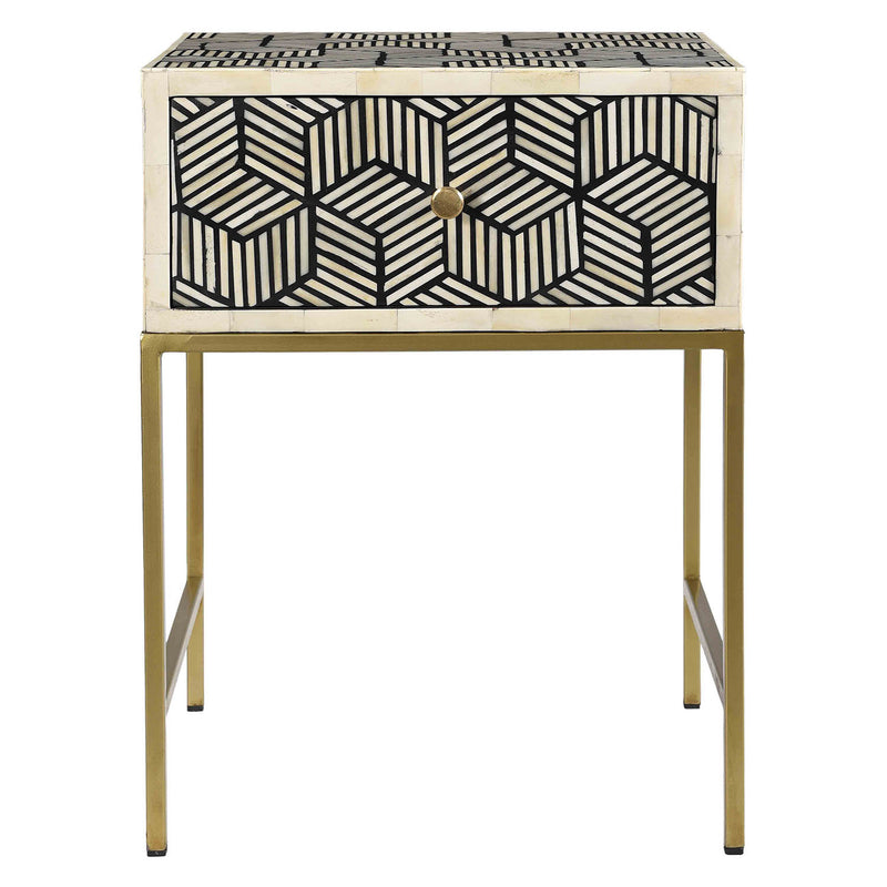 TOV Furniture Bone Inlay Side Table