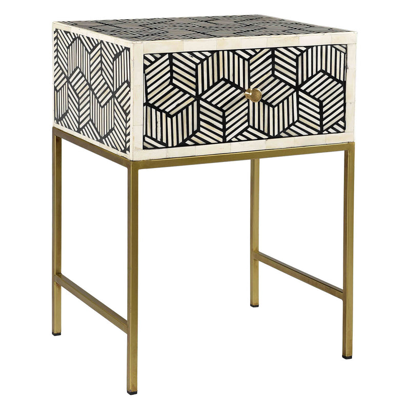 TOV Furniture Bone Inlay Side Table