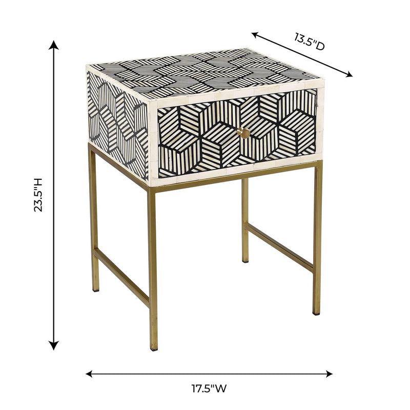 TOV Furniture Bone Inlay Side Table