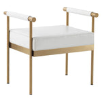 TOV Furniture Diva White Vegan Leather Bench