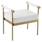 TOV Furniture Diva White Vegan Leather Bench