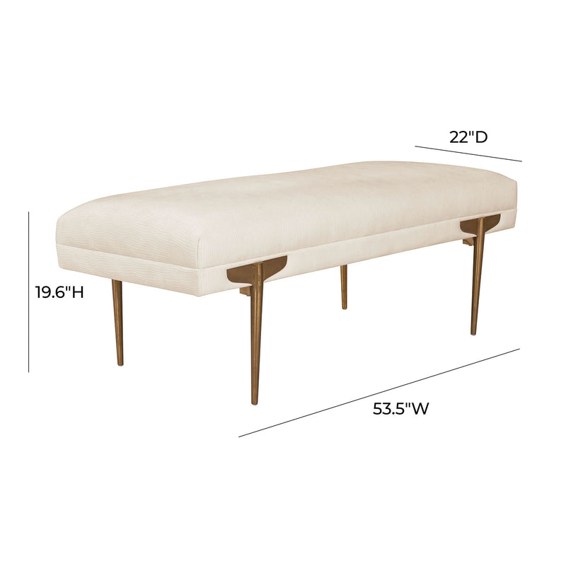 TOV Furniture Brno Waived Velvet Bench