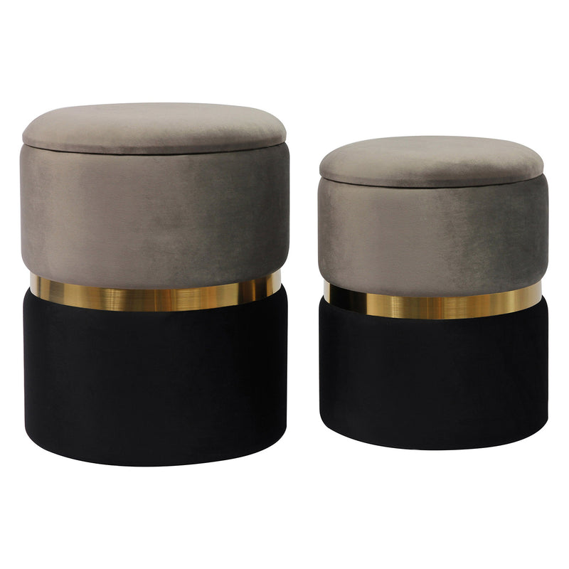 Flint Storage Ottoman Set of 2