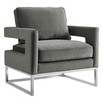 Gambit Silver Velvet Chair