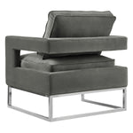 Gambit Silver Velvet Chair