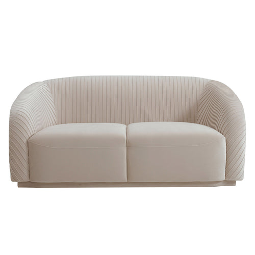 TOV Furniture Yara Pleated Velvet Loveseat