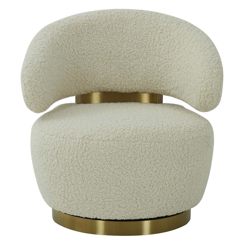 TOV Furniture Austin Shearling Swivel Chair