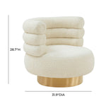 TOV Furniture Naomi Faux Shearling Swivel Chair