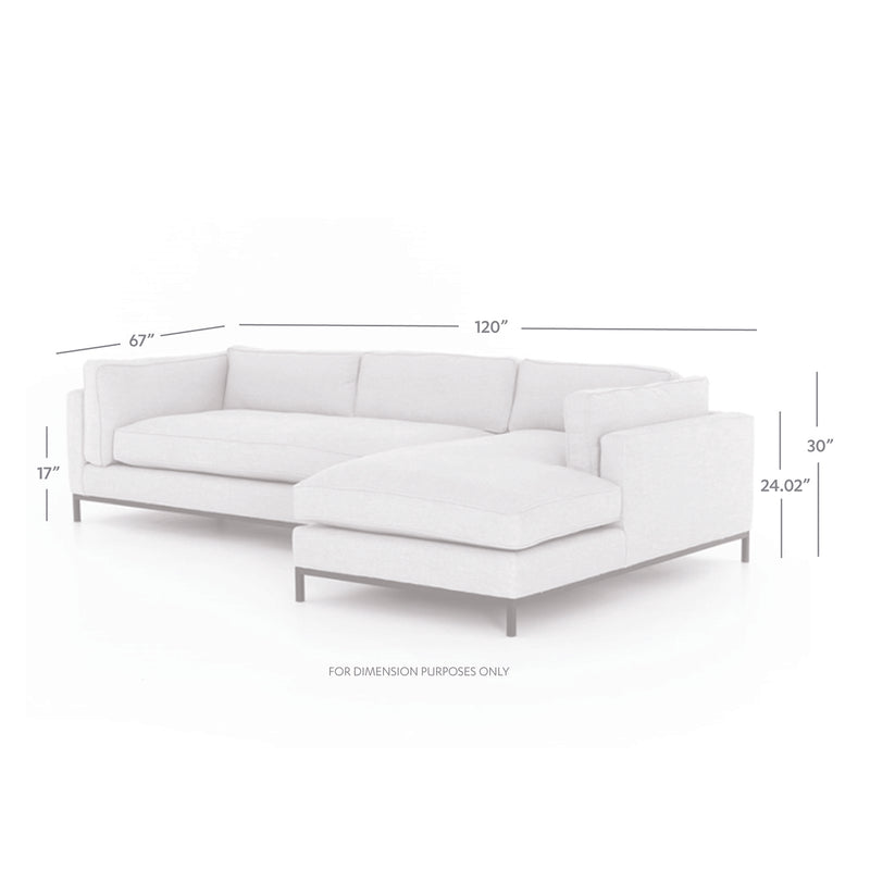 Four Hands Grammercy 2 Piece Right Sectional Sofa