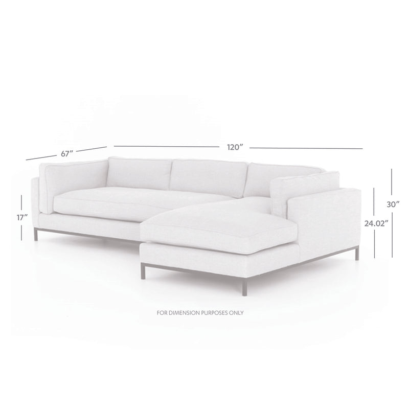 Four Hands Grammercy 2 Piece Right Sectional Sofa