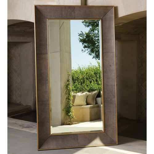 Studio A Churchill Faux Shagreen Leather Floor Mirror