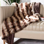 Wyatt Stripe Faux Fur Throw Blanket