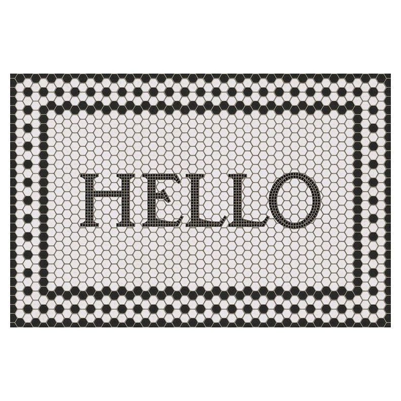 Mosaic Hello Vintage Vinyl Door Mat