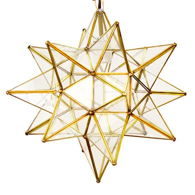 Worlds Away Star Clear Brass Chandelier