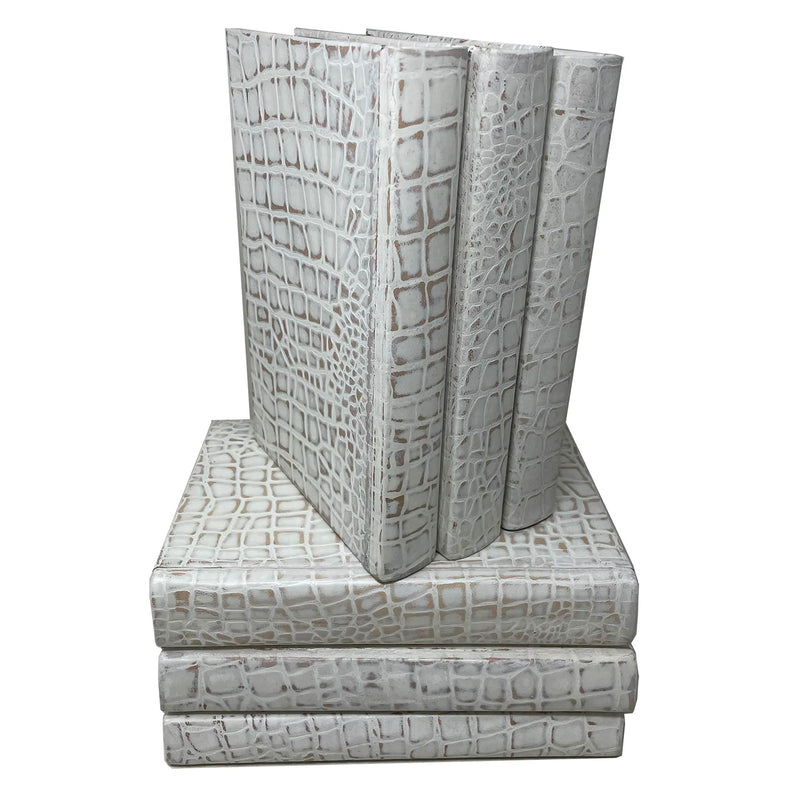 Crocodile White Decorative Book Set of 6