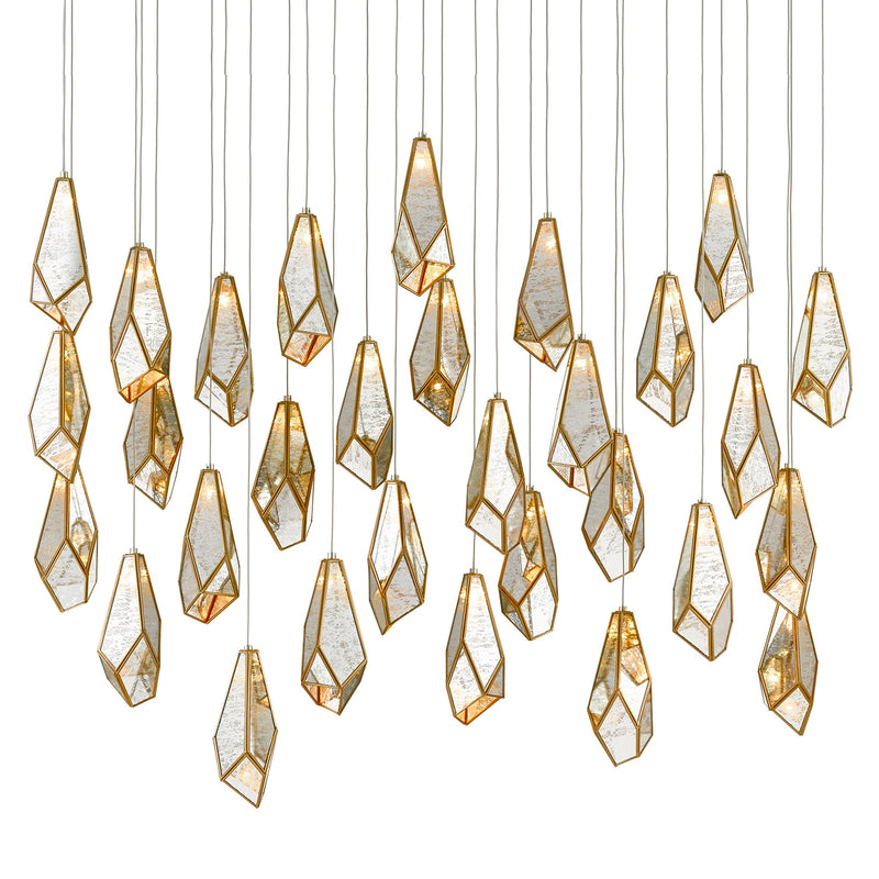 Currey & Co Glace 30-Light Multi-Drop Pendant