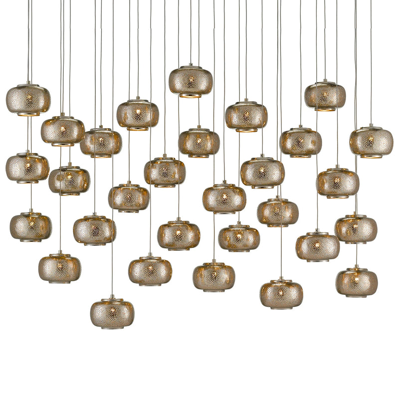 Currey & Co Pepper 30-Light Multi-Drop Pendant