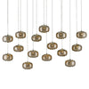 Currey & Co Pepper Rectangular 15-Light Multi-Drop Pendant