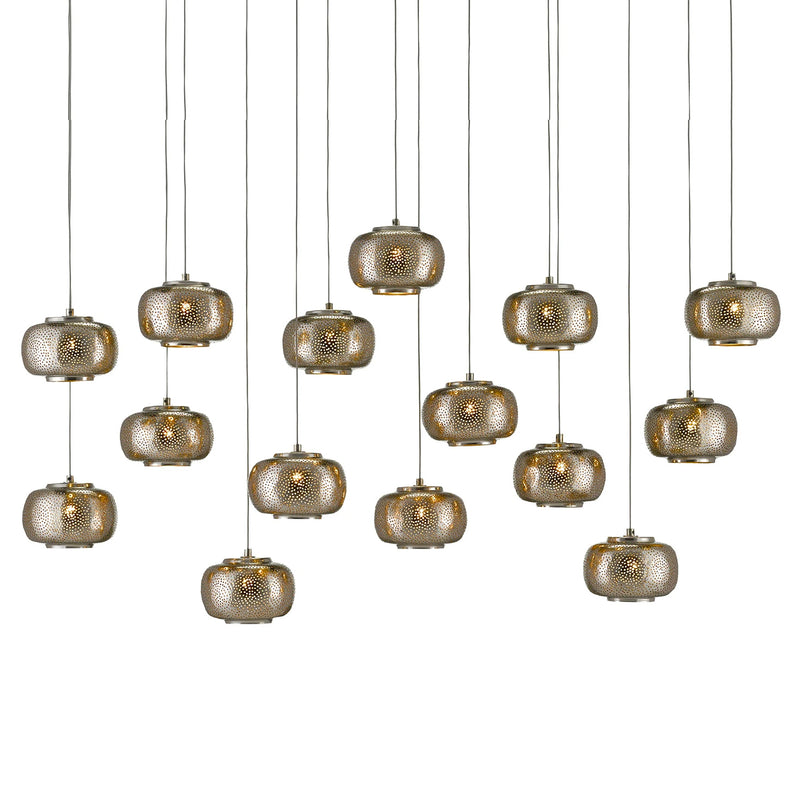 Currey & Co Pepper Rectangular 15-Light Multi-Drop Pendant