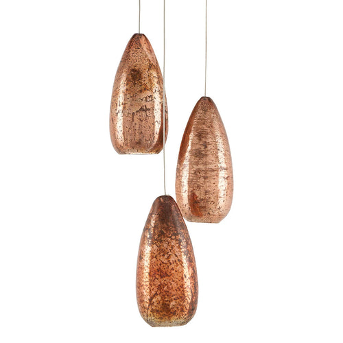 Currey & Co Rame 3-Light Multi-Drop Pendant