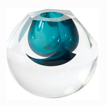 Global Views Hexagon Cut Glass Vase