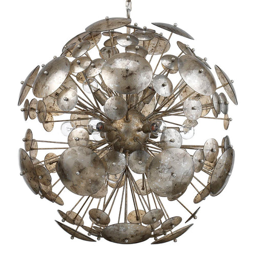 Jamie Young Glenn Small Square Metal Chandelier, Antique Brass