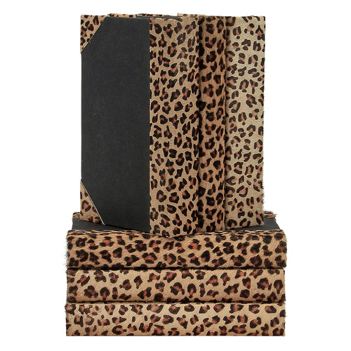 Cheetah Hide Decorative Book Set of 6