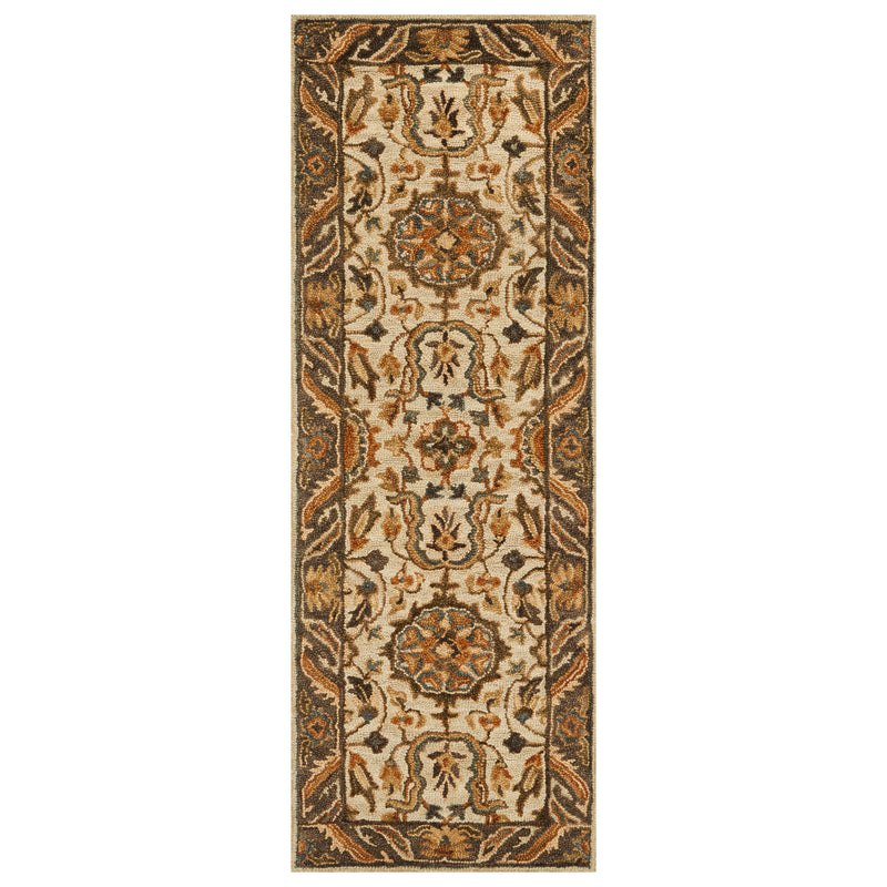 Loloi Victoria Ivory/Dark Taupe Hooked Rug