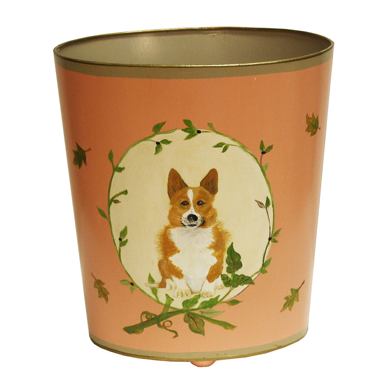 Worlds Away Corgi Wastebasket