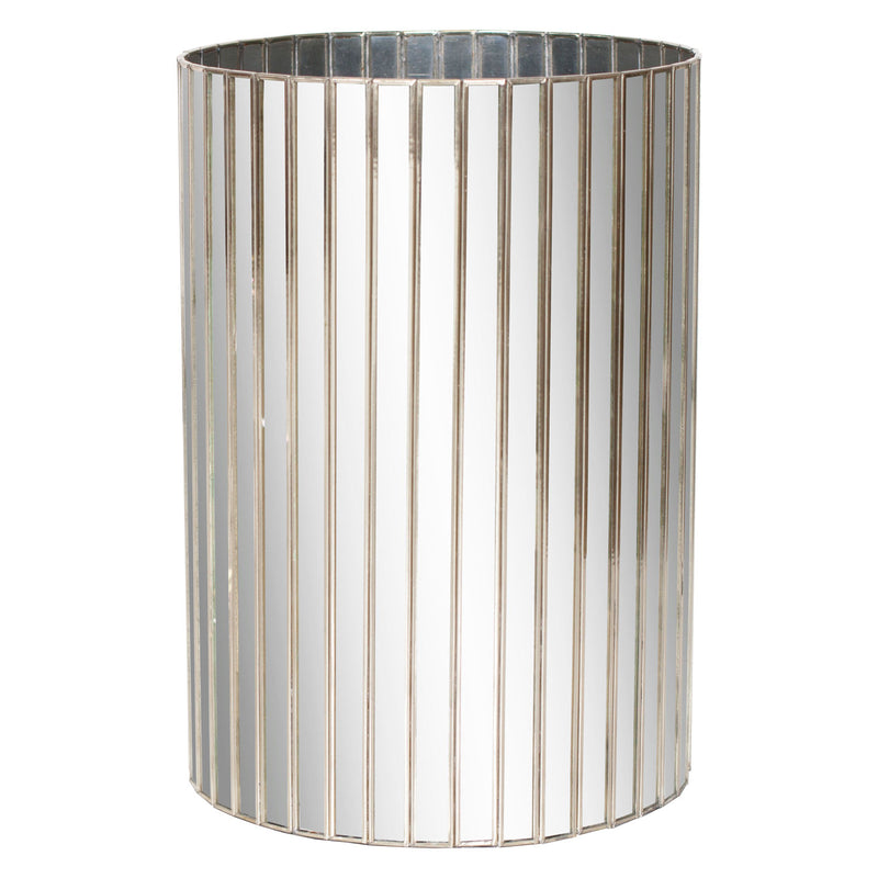 Worlds Away Faceted Round Wastebasket