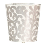 Worlds Away Abstract Floral Wastebasket