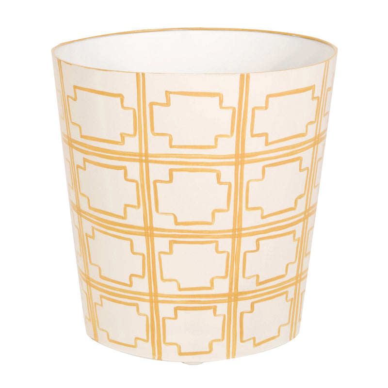 Worlds Away Cross Wastebasket