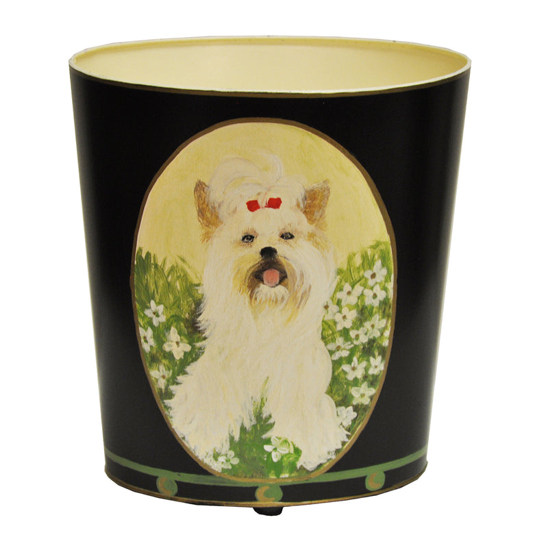 Worlds Away Yorkshire Terrier Wastebasket