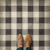 Gingham Canvas Black Vinyl Floorcloth