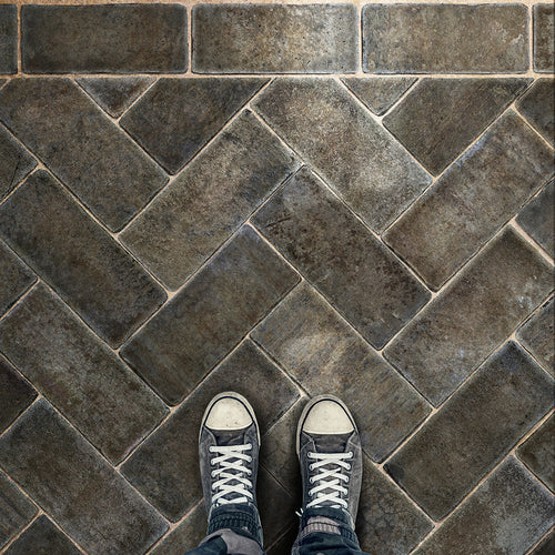 Herringbone - Blacksmith's Hammer Vinyl Floorcloth