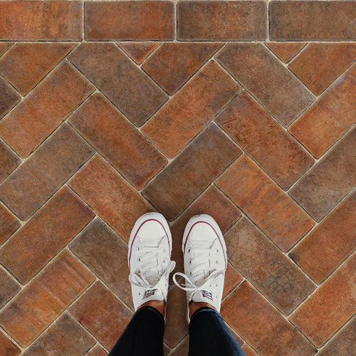 Herringbone - Trip to Market Square Vinyl Floorcloth