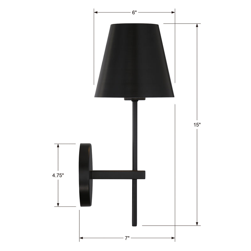 Crystorama Xavier Wall Sconce White/Black Shade