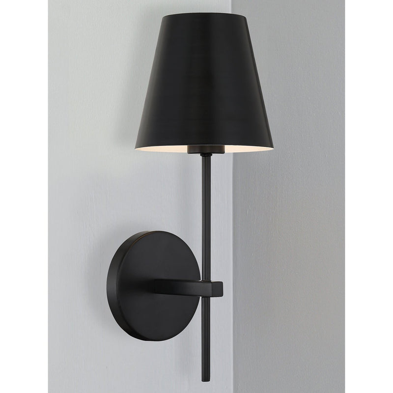 Crystorama Xavier Wall Sconce White/Black Shade