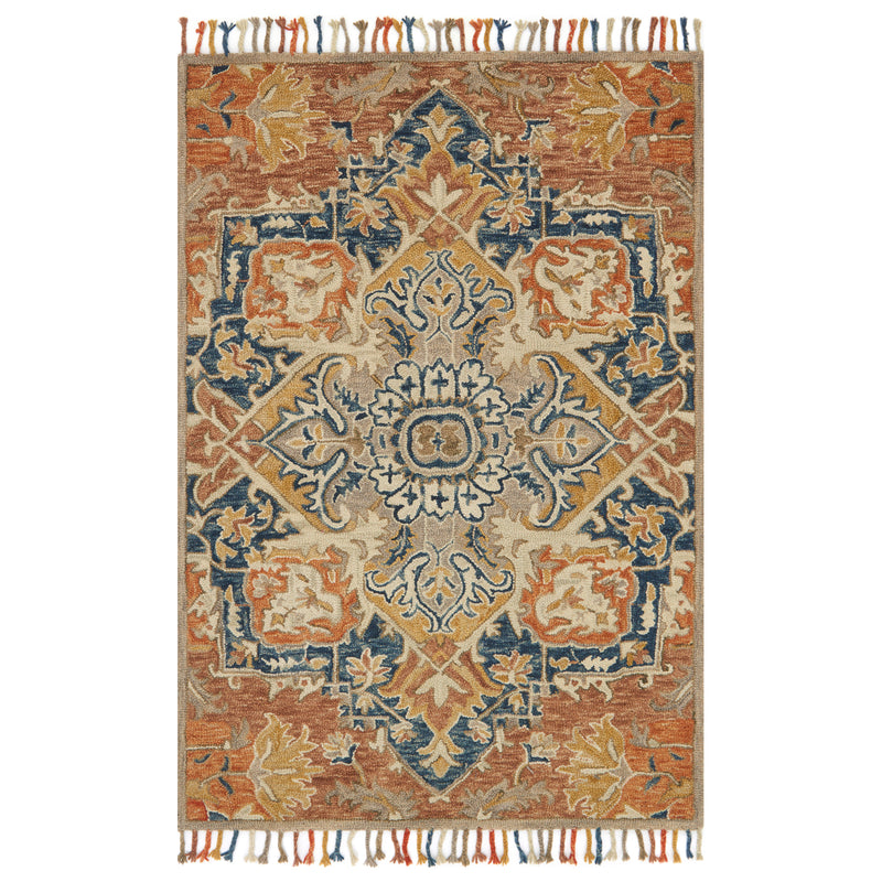 Loloi Zharah Rust/Blue Hooked Rug