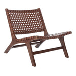 Zanna Leather Woven Accent Chair