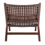 Zanna Leather Woven Accent Chair