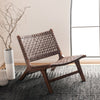 Zanna Leather Woven Accent Chair