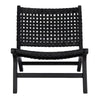 Fuentes Leather Woven Accent Chair