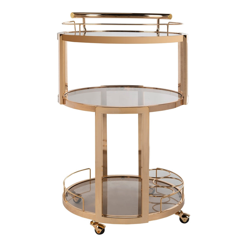 Kalin 3 Tier Round Bar Cart